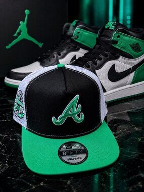 New Era Atlanta Braves Stadium Patch 9FIFTY 950 Jordan Pine Lucky Green Hat Cap